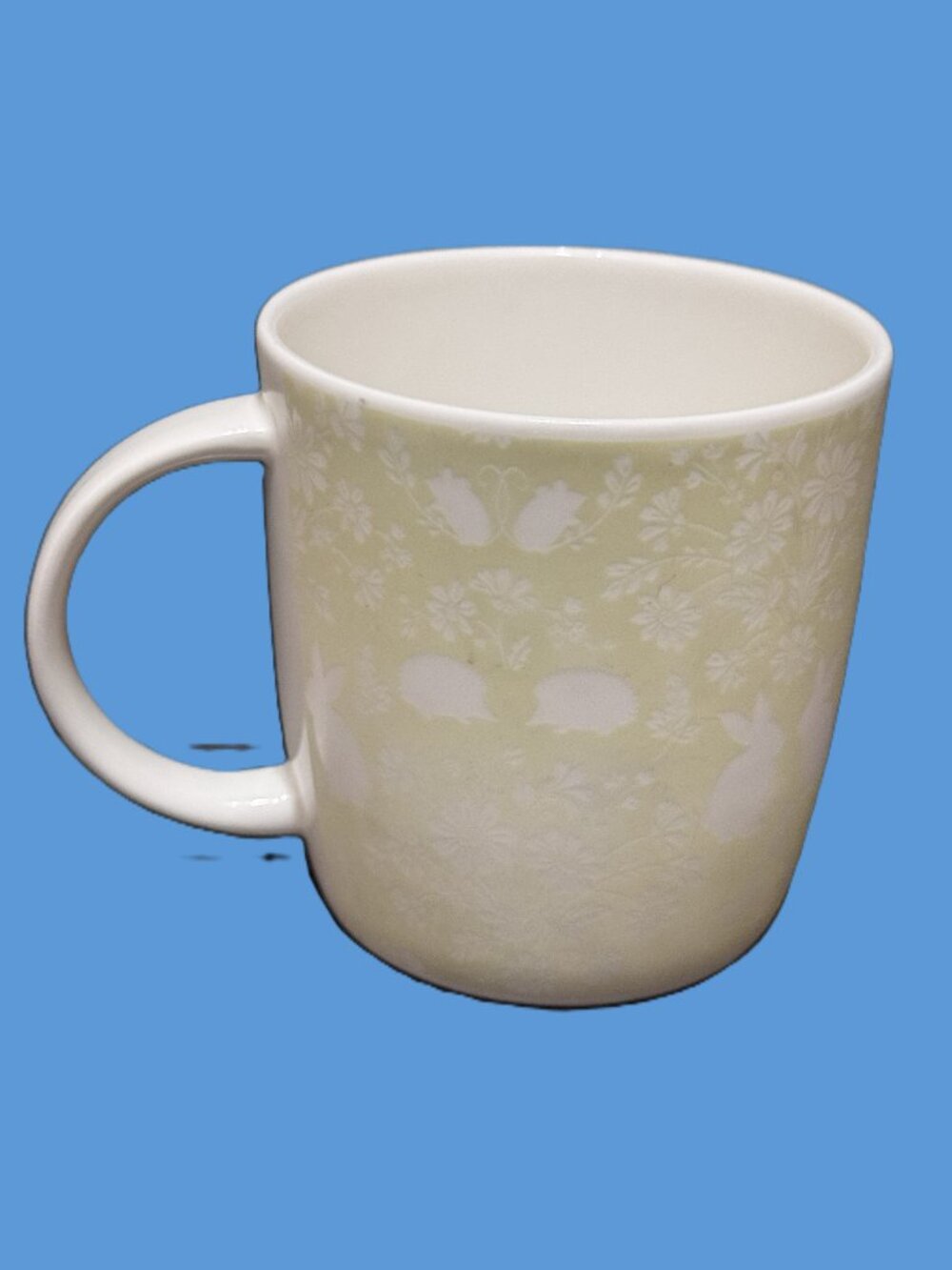 Roy Kirkham Fine Bone China 12 oz. Green Woodland Mug, England, Vintage ca. 2000
